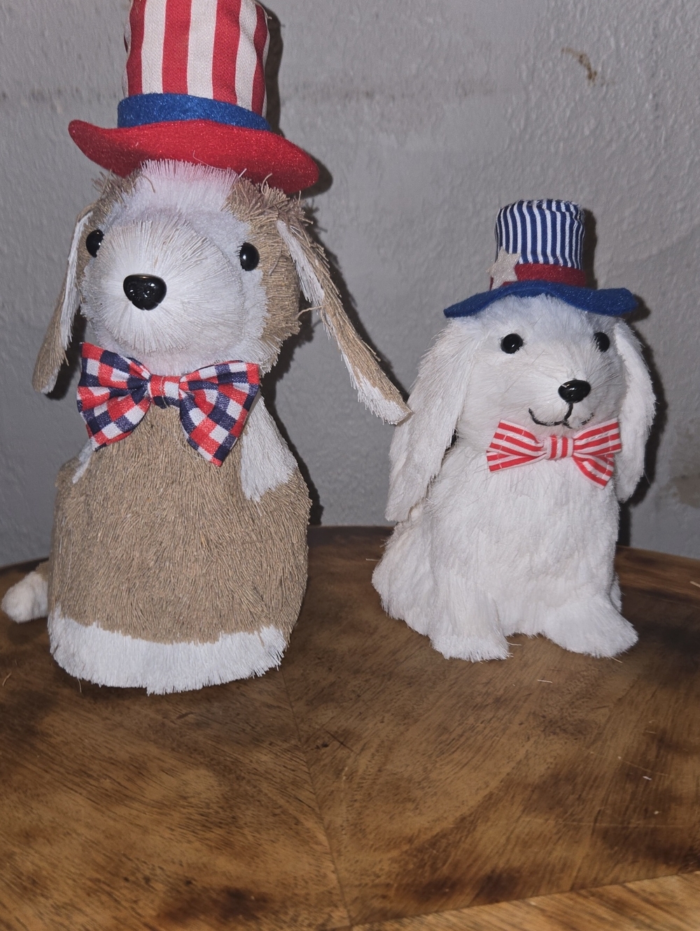 Patriotic Dog Figurines Crafted With Paper - Set Of 2